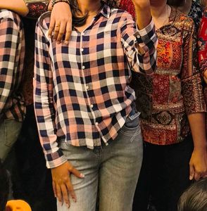 Chic Plaid Button-Up Shirt
