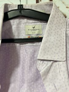 Blackberry’s Men's Light Purple Printed Shir