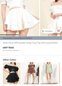 Shein Party Off Shoulder Crop Top & Skirt
