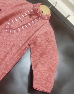 Pink Kurta &amp; White Pajama For Baby Boy 6-9 Month