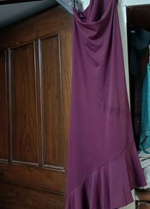 Elegant Maroon Halter Maxi Dress