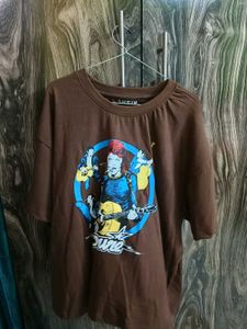 Brown Graphic Print T-Shirt from shein