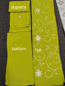 Elegant Lime Green Embroidered Kurta Set