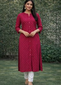 Avaasa Elegant Red Printed Kurta