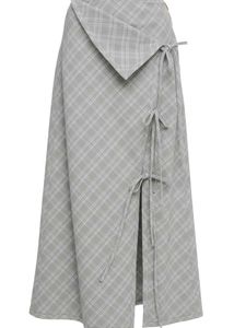 y2k Gray Plaid Wrap Skirt