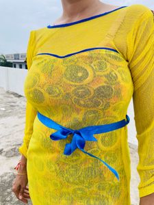 Yellow Net Top