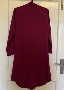 Elegant Burgundy Long Sleeve Tunic
