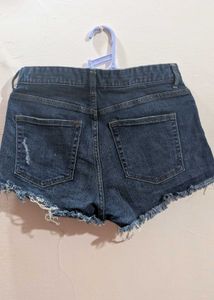 Distressed Denim Cut-Off Shorts