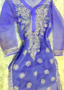 Embellished Lavender Kurti with Inner🌸✨