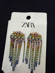 Zara Crystal Paved Fringe Earrings