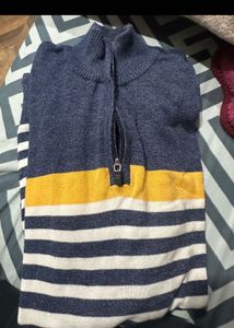 Teamspirit Striped 1/4 Zip Sweater