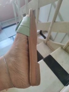 Elegant Light Green Flat Sandals