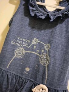 Cute Blue Ruffled Bear Dress