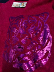 Fuchsia Tiger Knit Sweater Dress