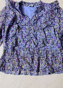 Floral Print Ruffle Top