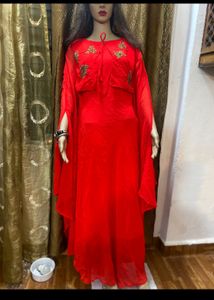 Red Georgette Gawn