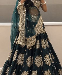 Emerald Green Embroidered Lehenga Set
