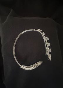 Sparkling Leaf &amp; Drop Bangle Bracelet