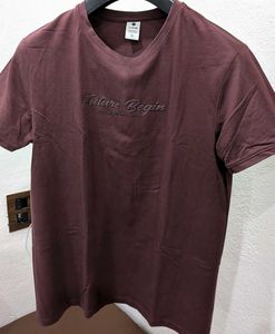 Maroon "Future Begin" Graphic T-Shirt