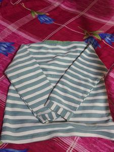 Cute Striped Bear Long Sleeve Top