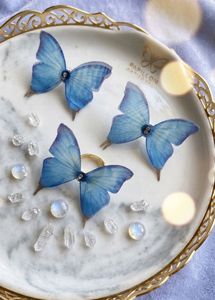 New Combo Of Blue Butterfly Earrings And Ring