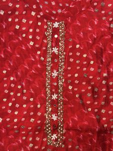 Red kurta set for women
