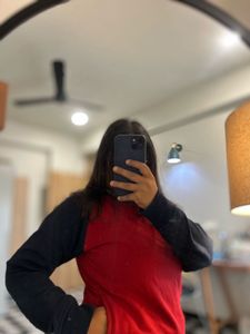 Raglan Red &amp; Navy Pullover Sweatshirt