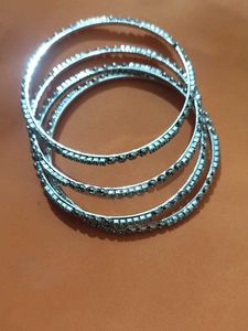 Silver Shining Bangles