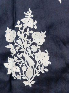 Navy Blue Floral Print Kurta with pant