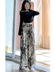 ˚˖𓍢ִ🤎. ݁𐙚Stylish Wide Leg Printed Pants 🖤✨