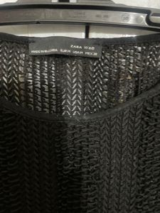 Zara black netted blouse with a bask lining