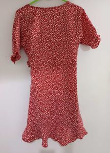 Fit and Flare Red Wrap Dress