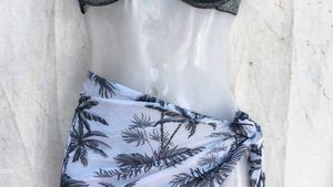 Tropical Print Swim Skirt Cover-Up