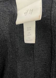H&amp;M Black Ribbed Button Down Top