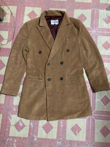 Brown Double-Breasted Long Coat
