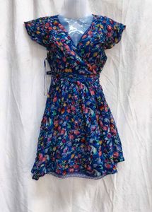 I. Floral Print Wrap Dress