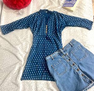 Blue Printed Kurta