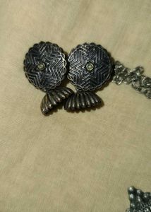 Oxidised Silver Necklace with earrings