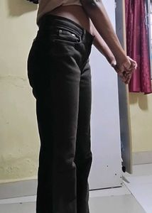 Y2K Low Waist Brown Flare Leg Trousers