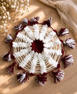 Handmade Macrame Tassel Doily