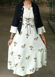 Floral Print Midi Dress with Jacket