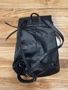 Stylish Black Faux Leather Backpack