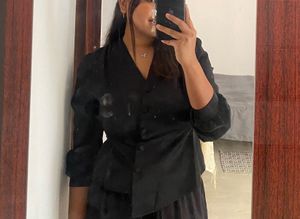Chic Black Button-Up Top