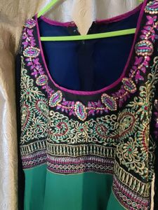 Indian Traditional  Outfit Ethnic Indian Full Length Gown Full Sleeves With Embroidery