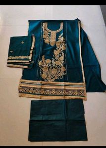 Elegant Green & Gold Salwar Suit NoReturn/NoRefund