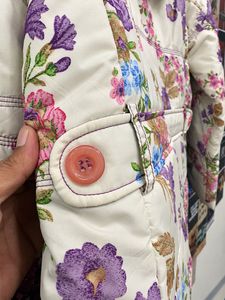 Floral Puffer Jacket with Fur Hood