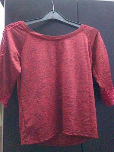 Maroon short Sleeve Top