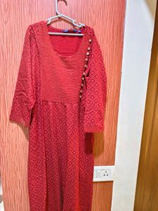 Avaasa red printed kurta
