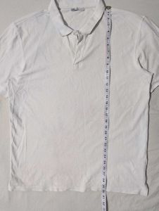ZARA Classic White Polo T-Shirt