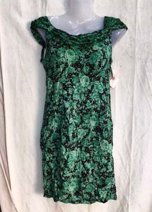 4529. Green Floral Mini Dress